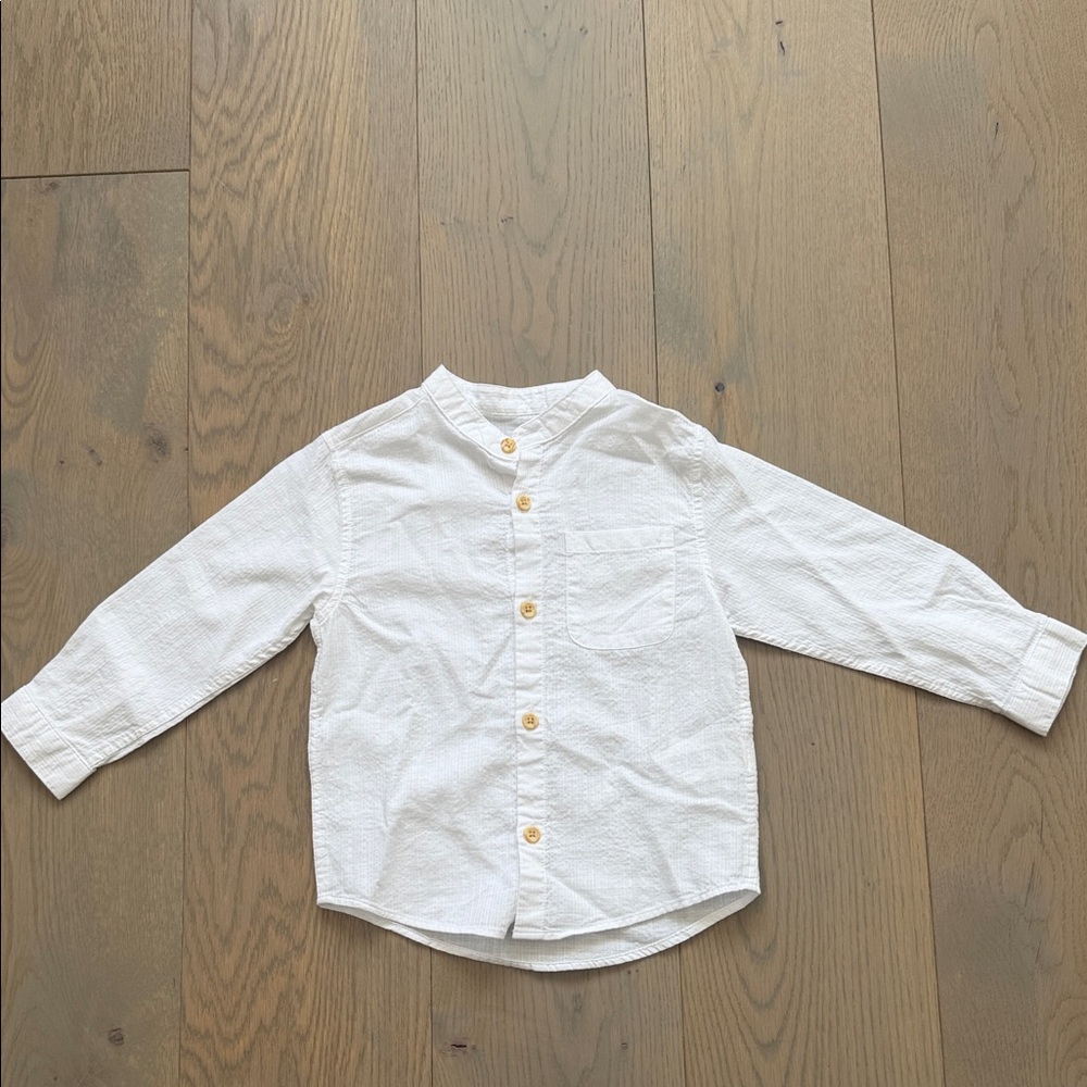 Zara White Button-Up Kids Shirt